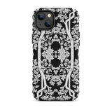 Aviary Black Aesthetic Pattern Art Iphone Case, 14 Plus / Matte, Black White Floral Patterned Phone Case