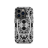 Aviary Black Aesthetic Pattern Art Iphone Case, 14 Pro / Matte, Black White Floral Phone Case