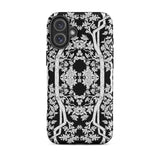 Aviary Black Aesthetic Pattern Art Iphone Case, 16 Plus / Matte, Black White Floral Patterned Phone Case