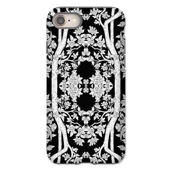 Aviary Black Aesthetic Pattern Art Iphone Case, 8 / Matte, Ornate Black White Floral Patterned Phone Case Intricate