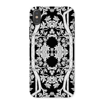 Aviary Black Aesthetic Pattern Art Iphone Case, x / Matte, Ornate Black White Floral Patterned Phone Case Intricate
