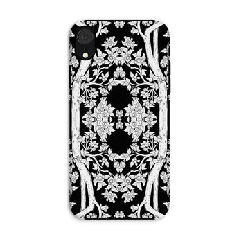 Aviary Black Aesthetic Pattern Art Iphone Case, Xr / Matte, Ornate Black White Floral Patterned Phone Case Intricate