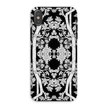 Aviary Black Aesthetic Pattern Art Iphone Case Xs / Matte Ornate Floral Patterned Phone Case Black Background White Pattern Art Phone,