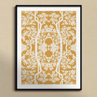 Aviary Black Art Print, Framed Art Print Symmetrical Floral Tree Design White
