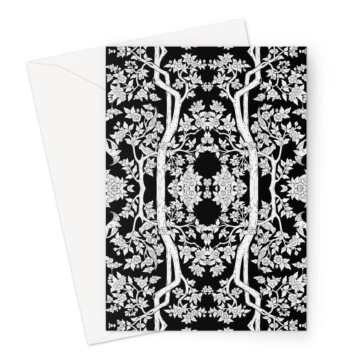 Aviary Black Greeting Card - A5 Portrait / 1 Card - Greeting & Note Cards - Aesthetic Art