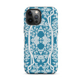 Aviary Blue Aesthetic Pattern Art Iphone Case, 12 Pro Max / Matte, Blue Phone Case Floral Tree Design