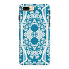 Aviary Blue Aesthetic Pattern Art Iphone Case, 8 Plus / Matte, Decorative Phone Case Intricate White Floral Pattern Teal