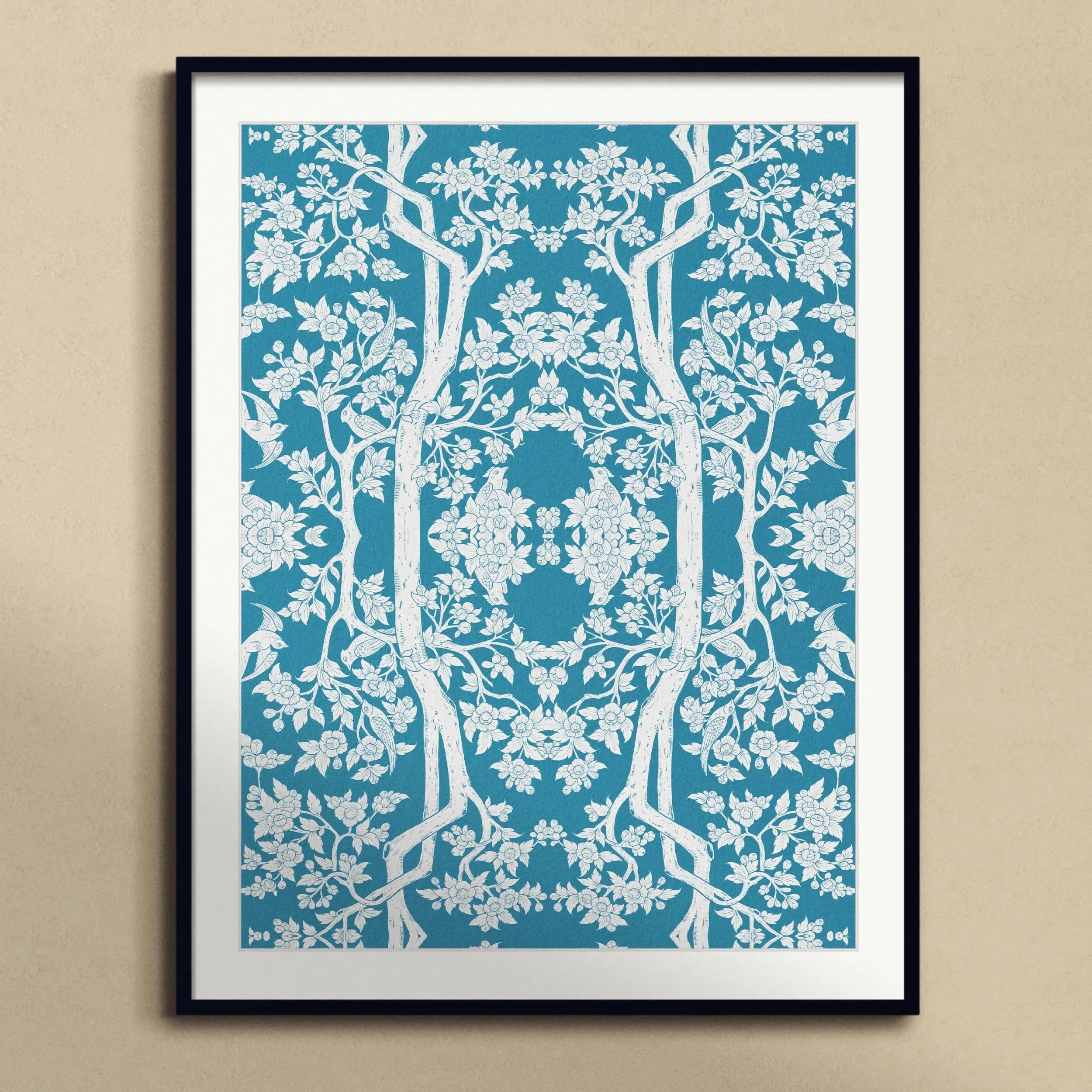 Aviary Blue Art Print Posters Prints & Visual Artwork