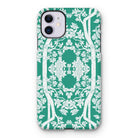 Aviary Green Aesthetic Pattern Art Iphone Case, 11 / Matte, Decorative Green White Floral Patterned Iphone Case
