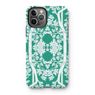 Aviary Green Aesthetic Pattern Art Iphone Case, 11 Pro / Matte, Decorative Iphone Case Green White Floral Pattern