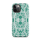 Aviary Green Aesthetic Pattern Art Iphone Case, 12 Pro Max / Matte, Green White Floral Patterned Phone Case