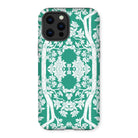 Aviary Green Aesthetic Pattern Art Iphone Case, 13 Pro Max / Matte, Decorative Green White Floral Patterned Iphone Case Camera
