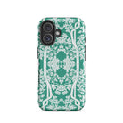 Aviary Green Aesthetic Pattern Art Iphone Case, 16 / Matte, Green Phone Case Floral Design