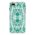 Aviary Green Aesthetic Pattern Art Iphone Case, 8 Plus / Matte, Decorative Iphone Case Green White Floral Pattern