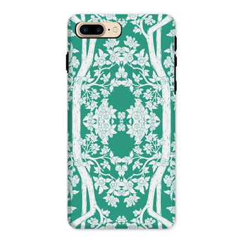 Aviary Green Aesthetic Pattern Art Iphone Case 8 Plus / Matte Decorative Iphone Case Green White Floral Pattern Art Phone, Battle-tested