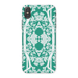 Aviary Green Aesthetic Pattern Art Iphone Case x / Matte Decorative Phone Case Green Background White Floral Pattern Art Phone,