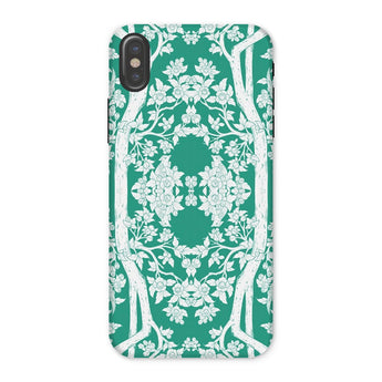 Aviary Green Aesthetic Pattern Art Iphone Case x / Matte Decorative Phone Case Green Background White Floral Pattern Art Phone,