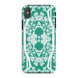 Aviary Green Aesthetic Pattern Art Iphone Case, Xs / Matte, Decorative Phone Case Green White Floral Pattern
