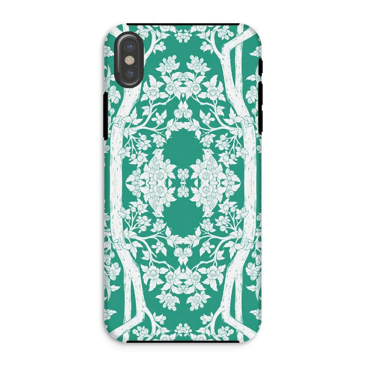 Aviary Green Aesthetic Pattern Art Iphone Case, Xs / Matte, Decorative Phone Case Green White Floral Pattern