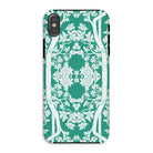 Aviary Green Aesthetic Pattern Art Iphone Case, Xs / Matte, Decorative Phone Case Green White Floral Pattern