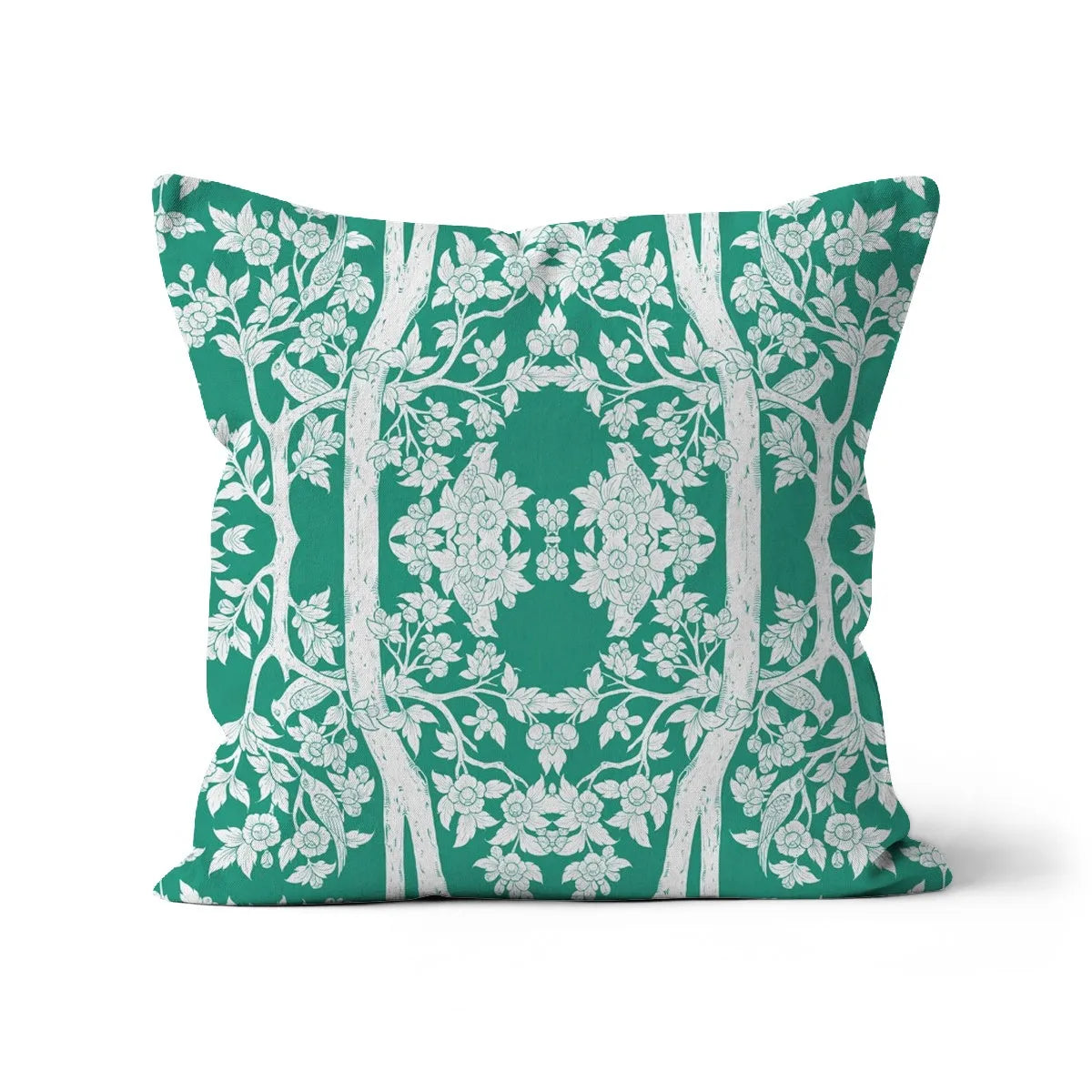 Aviary Green Cushion - Decorative Throw Pillow - Canvas / 16x16 - Pillows - Toby