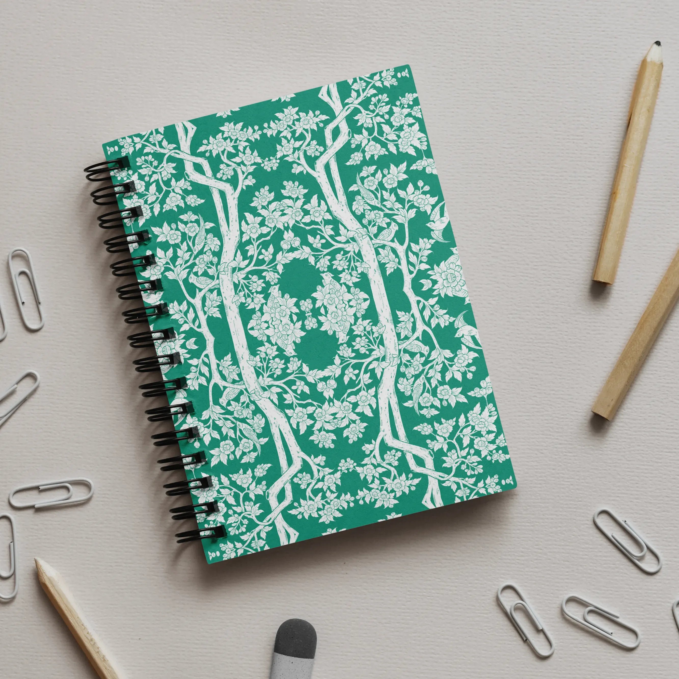Aviary Green Notebook - Notebooks & Notepads - Aesthetic Art