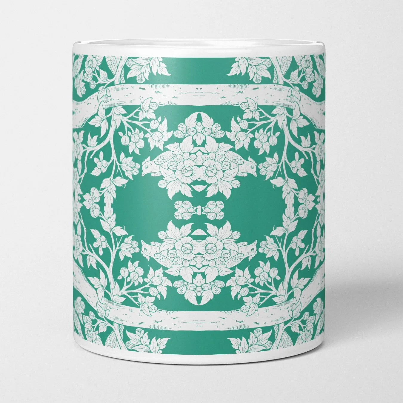 Aviary Mug — Green - Mugs - Aesthetic Art