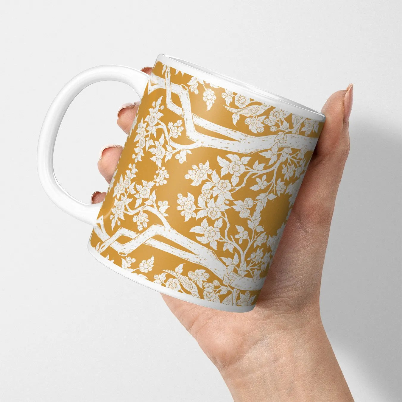 Aviary Mug — Orange - 11oz - Mugs - Aesthetic Art