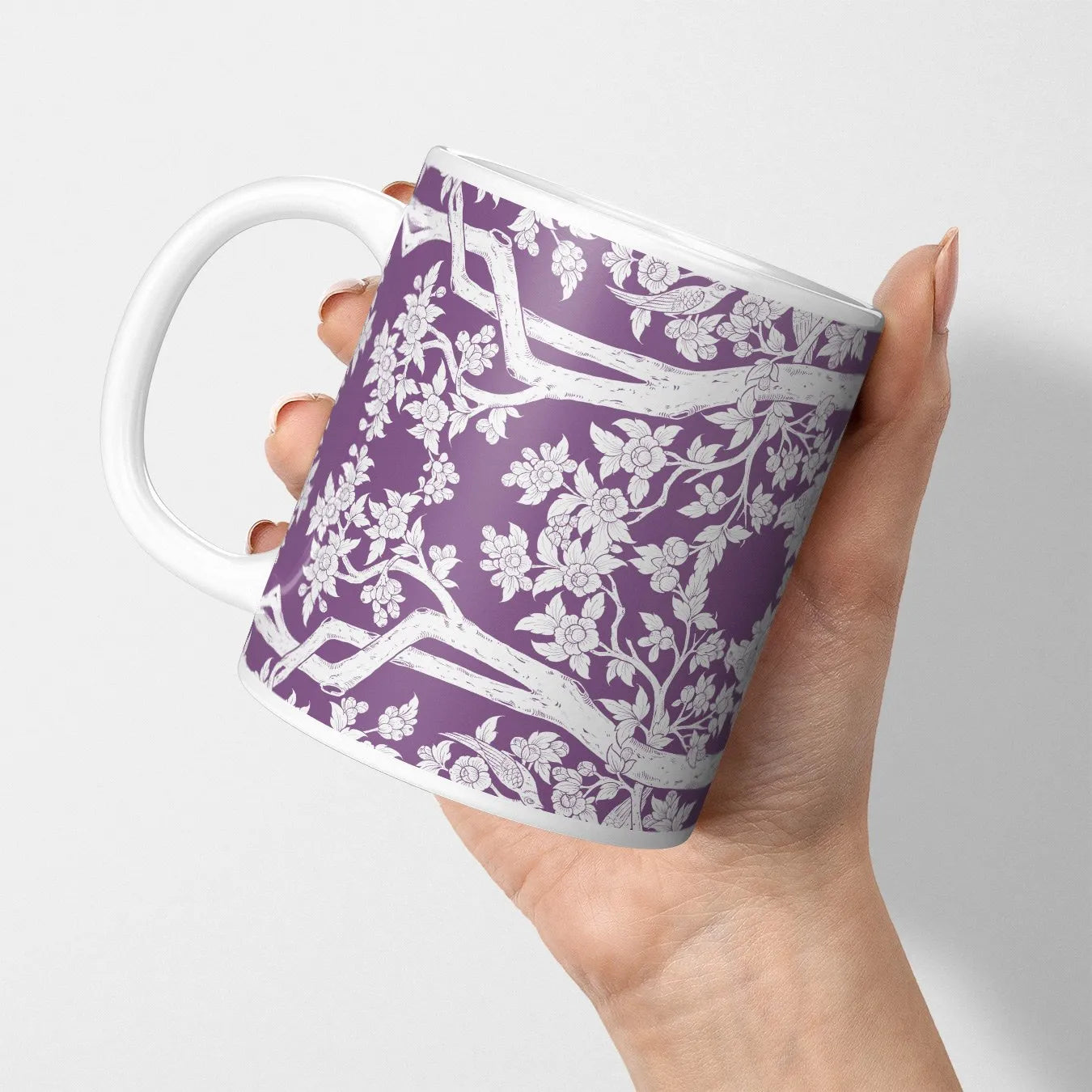 Aviary Mug — Purple - 11oz - Mugs - Aesthetic Art