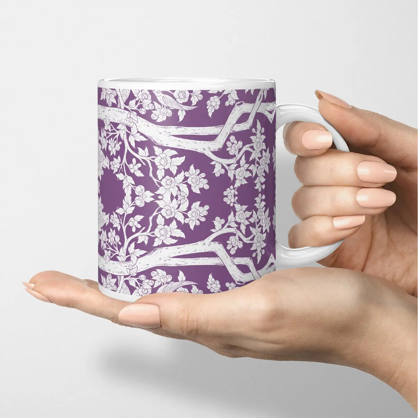 Aviary Mug — Purple - Mugs - Aesthetic Art