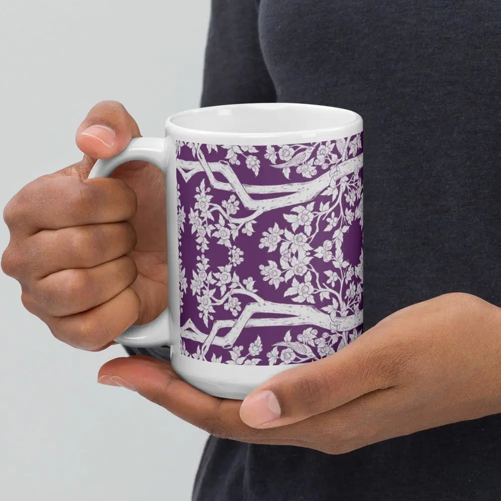Aviary Mug — Purple - Mugs - Aesthetic Art