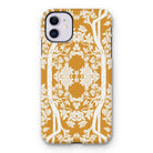 Aviary Orange Aesthetic Pattern Art Iphone Case, 11 / Matte, Decorative Iphone Case Golden Yellow White Floral Pattern