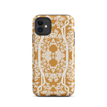 Aviary Orange Aesthetic Pattern Art Iphone Case, 11 / Matte, Floral Patterned Phone Case