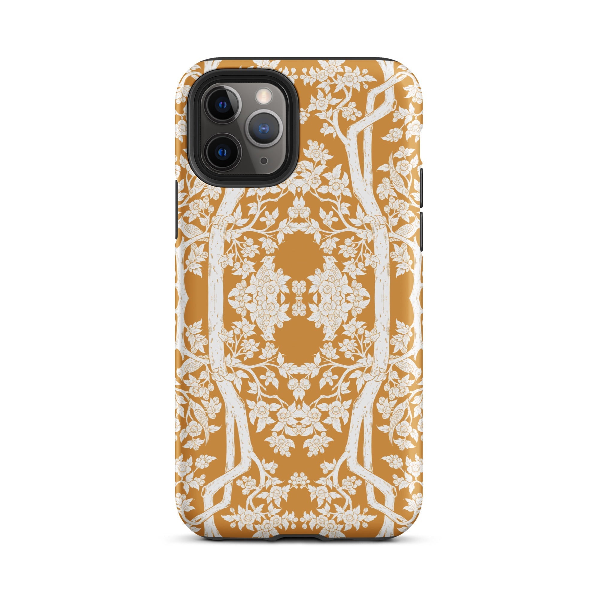 Aviary Orange Aesthetic Pattern Art Iphone Case, 11 Pro / Matte, Floral Patterned Phone Case