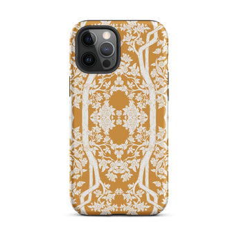 Aviary Orange Aesthetic Pattern Art Iphone Case, 12 Pro Max / Matte, Floral Patterned Phone Case