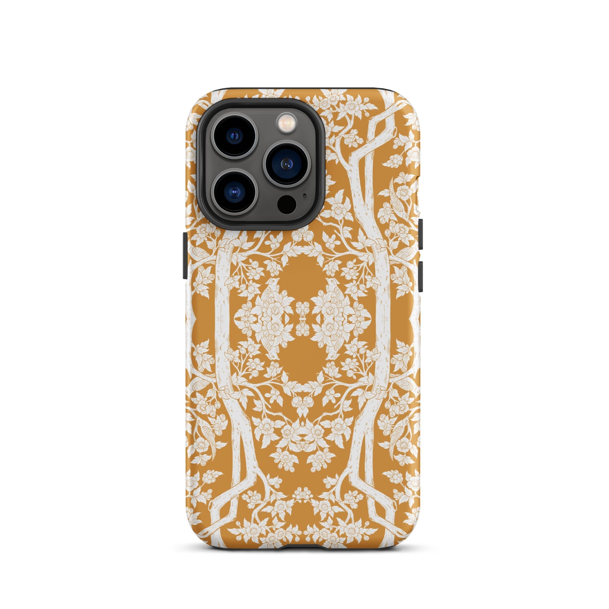 Aviary Orange Aesthetic Pattern Art Iphone Case, 13 Pro / Matte, Floral Patterned Phone Case