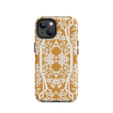 Aviary Orange Aesthetic Pattern Art Iphone Case, 14 / Matte, Floral Patterned Phone Case
