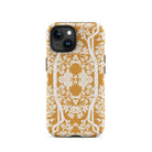 Aviary Orange Aesthetic Pattern Art Iphone Case, 15 / Matte, Floral Patterned Phone Case