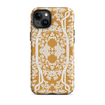 Aviary Orange Aesthetic Pattern Art Iphone Case, 15 Plus / Matte, Floral Patterned Phone Case