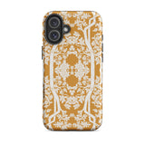 Aviary Orange Aesthetic Pattern Art Iphone Case, 16 Plus / Matte, Floral Patterned Phone Case