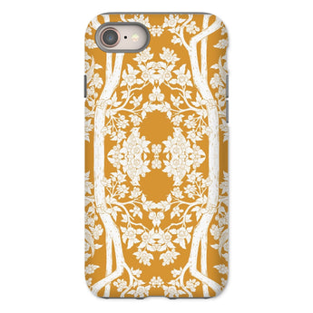 Aviary Orange Aesthetic Pattern Art Iphone Case, 8 / Matte, Decorative Iphone Case Intricate Floral Tree Pattern White