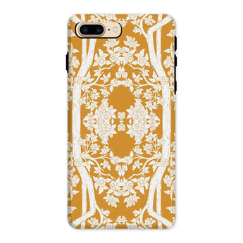 Aviary Orange Aesthetic Pattern Art Iphone Case, 8 Plus / Matte, Decorative Phone Case Intricate Floral Tree Pattern White