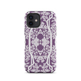 Aviary Purple Aesthetic Pattern Art Iphone Case, 12 / Matte, Purple Floral Patterned Phone Case