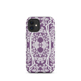 Aviary Purple Aesthetic Pattern Art Iphone Case, 12 Mini / Matte, Purple Floral Patterned Phone Case
