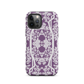 Aviary Purple Aesthetic Pattern Art Iphone Case, 12 Pro / Matte, Purple Floral Patterned Phone Case