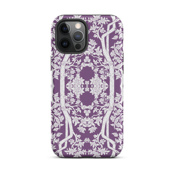 Aviary Purple Aesthetic Pattern Art Iphone Case, 12 Pro Max / Matte, Purple Floral Patterned Phone Case