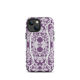 Aviary Purple Aesthetic Pattern Art Iphone Case, 13 Mini / Matte, Purple Floral Patterned Phone Case