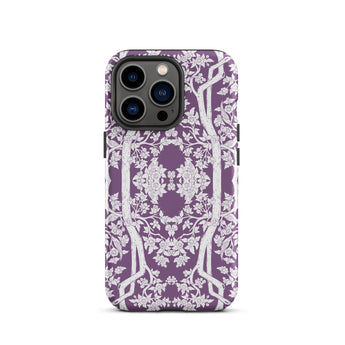Aviary Purple Aesthetic Pattern Art Iphone Case 13 Pro / Matte Purple Floral Patterned Phone Case Pattern Art Phone, Battle-tested Design,