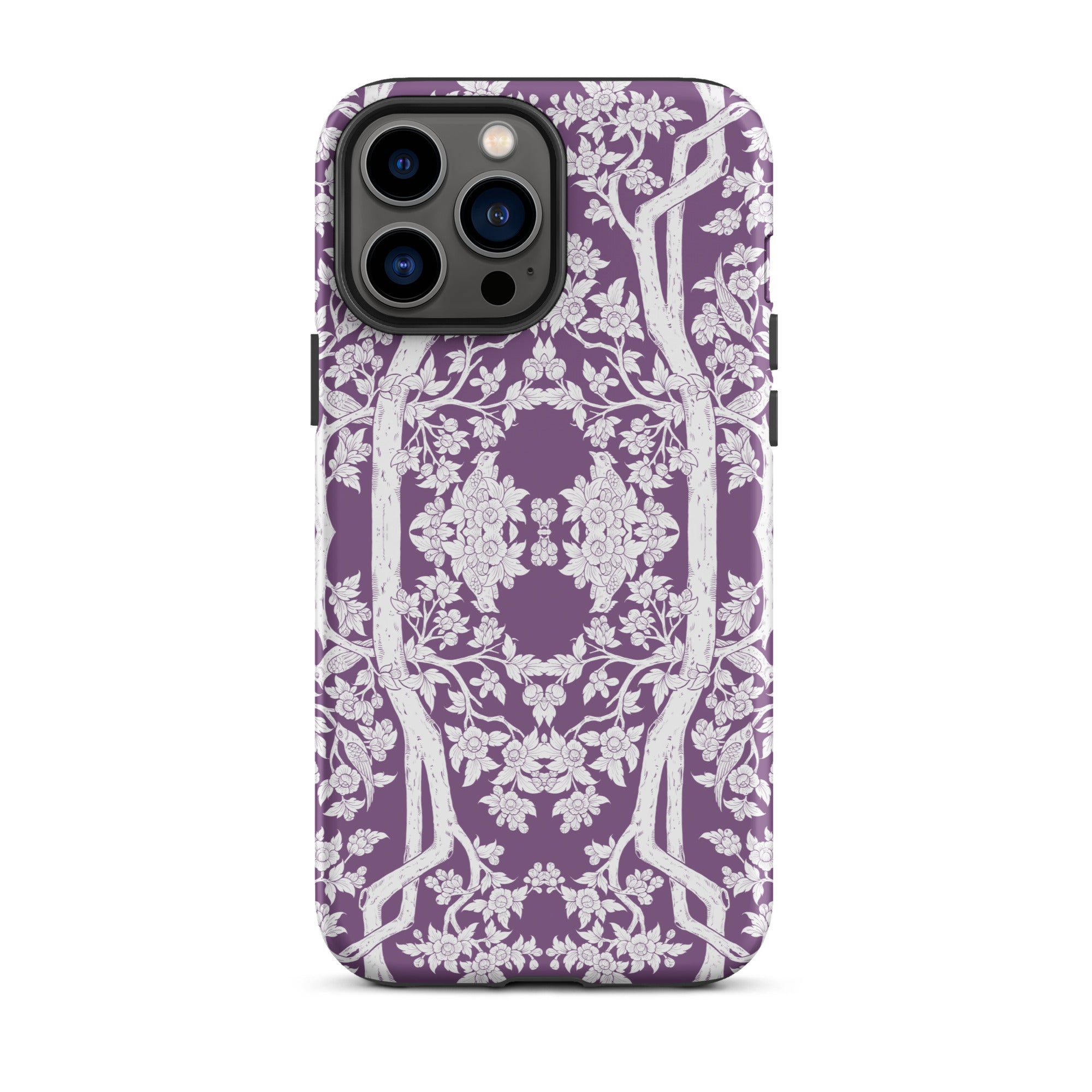 Aviary Purple Aesthetic Pattern Art Iphone Case, 13 Pro Max / Matte, Purple Floral Patterned Phone Case