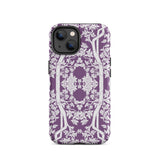 Aviary Purple Aesthetic Pattern Art Iphone Case, 14 / Matte, Purple Floral Patterned Phone Case